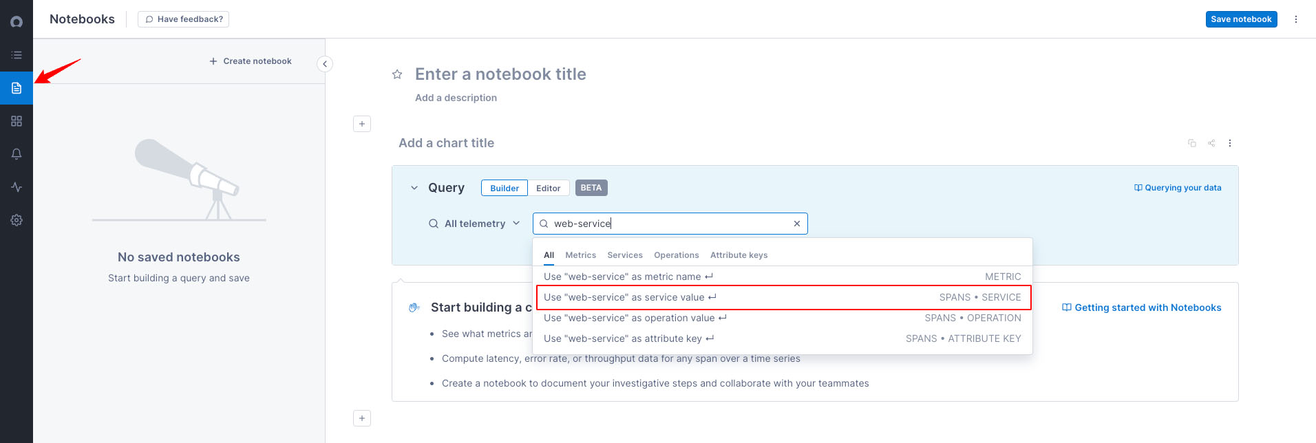 Notebooks - Service Query